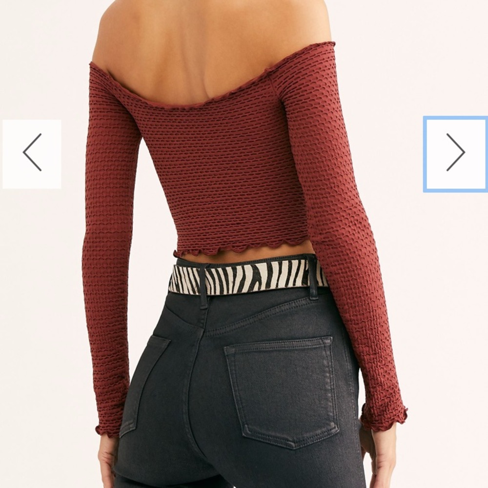 NWOT Free People textured long sleeve crop - Picture 4 of 8
